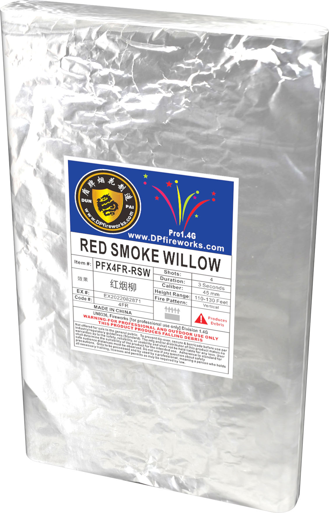 Instant Slices-1.8inch 4shots Vertical - Red Smoke Willow